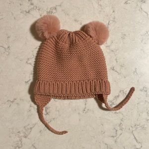 Knit Pom knit hat 6-12mo